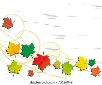 Abstract background with autumn leaves. Vector illustration