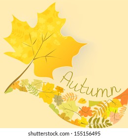 abstract background with autumn maple leaf. vector illustration