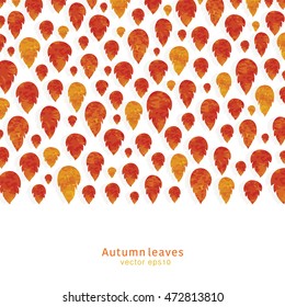 Abstract background with autumn orange leaf pattern. Vector illustration