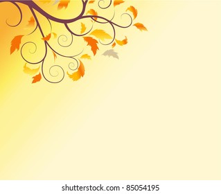 abstract background autumn tree with yellow leaves