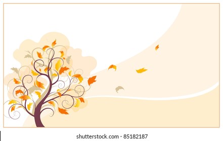 abstract background autumn tree with yellow leaves