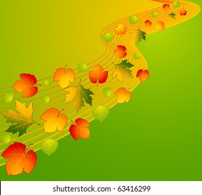 Abstract background with autumnal leaves. Vector