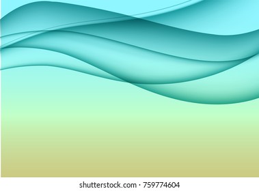 Abstract background with azure horizontal wave in a dynamic elegant style. Vector illustration for your web design or website.