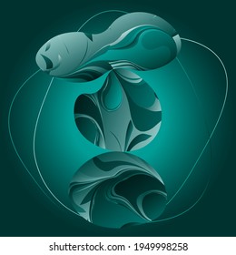 Abstract background. Balancing a pebble on top of a stone.