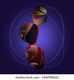 Abstract background. Balancing a pebble on top of a stone.