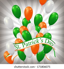 abstract background with balloons and copyspace vector template for St. Patrick's Day design