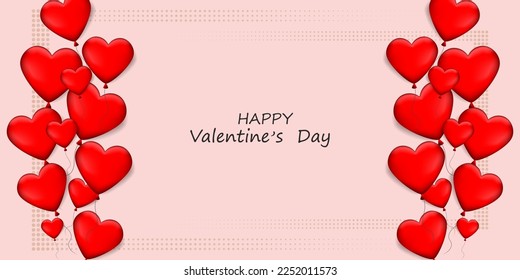 Abstract background with balloons, postcard, Valentine's Day poster, template for poster, flyer, banner, background.