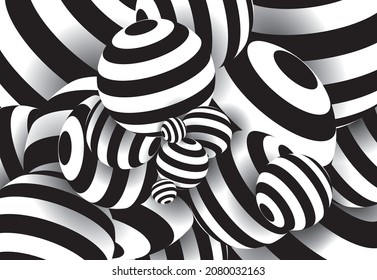abstract background with balls and black lines