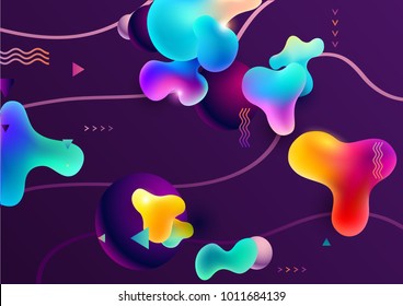 Abstract background with balls and liquid colored spots Abstract background with balls and liquid colored spots