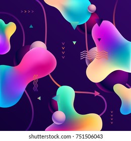 Abstract background with balls and liquid colored spots Abstract background with balls and liquid colored spots