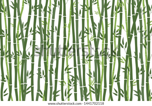 抽象的な背景 竹の森 白い背景に緑の竹の茎の絵 ベクターイラスト