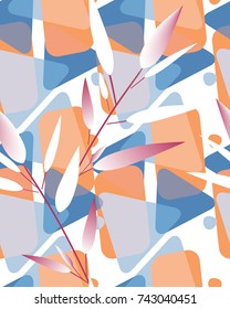 Abstract background with bamboo leaves. Seamless pattern