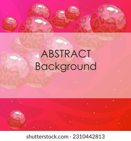 Abstract Background Banner Big And Small Balls Or Bubbles At Sky Space Planets With Stars And Fog Red Vector Design