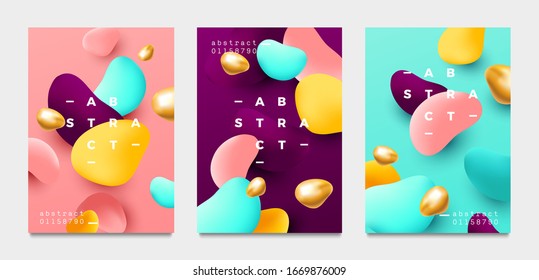 Abstract background. Banner with colorful fluid liquid shapes. Vector illustration.
