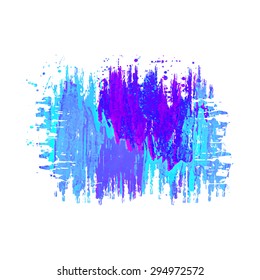 Abstract background or banner. Colorful watercolor isolated design elements. Vector illustration. Easy editable template.  Bright acid  blue color.
