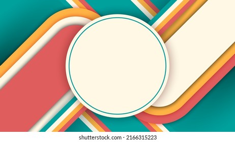 Abstract Background Banner Design Template Colorful Stripes Lines Retro 1970's Style. Vector Graphic Illustration