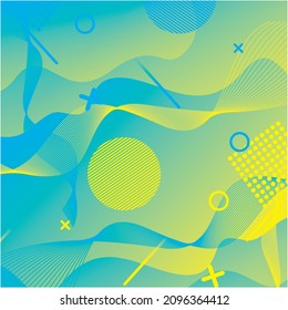 ABSTRACT BACKGROUND BANNER FULL COLOUR MEMPHIS STYLE