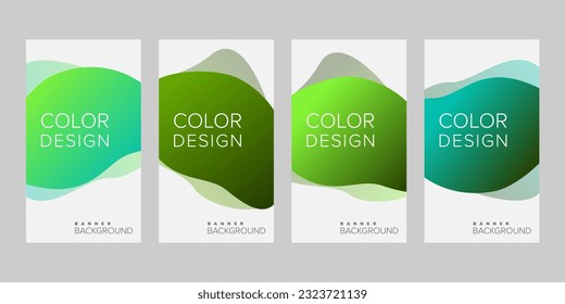 Resumen de fondo de la pancarta diseño de color degradado vector, conjunto de banners verticales