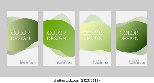Abstract background banner gradient color design vector, vertical banner set