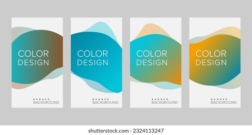 Abstract background banner gradient color design vector, vertical banner set