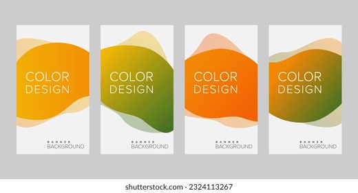 Resumen de fondo de la pancarta diseño de color degradado vector, conjunto de banners verticales
