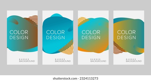 Resumen de fondo de la pancarta diseño de color degradado vector, conjunto de banners verticales