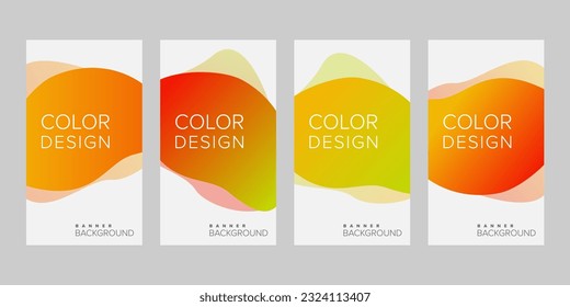 Abstract background banner gradient color design vector, vertical banner set