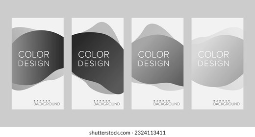 Resumen de fondo de la pancarta diseño de color degradado vector, conjunto de banners verticales