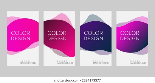 Resumen de fondo de la pancarta diseño de color degradado vector, conjunto de banners verticales