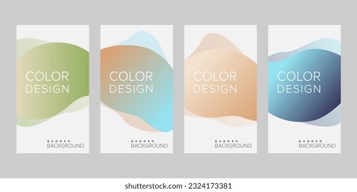 Abstract background banner gradient color design vector, vertical banner set