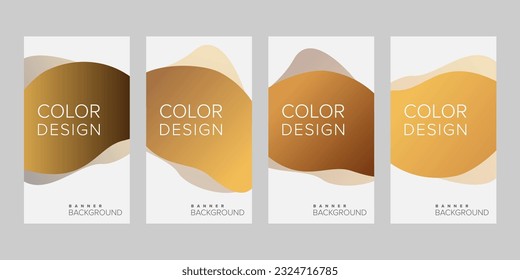 Abstract background banner gradient color design vector, vertical banner set