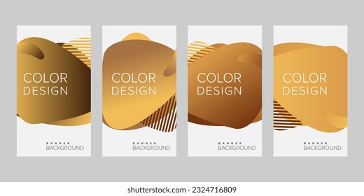 Abstract background banner gradient color design vector, vertical banner set