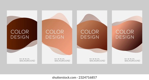 Abstract background banner gradient color design vector, vertical banner set