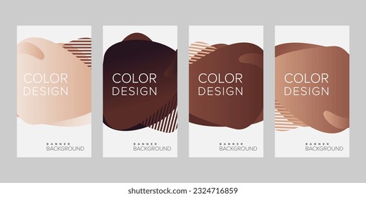 Abstract background banner gradient color design vector, vertical banner set
