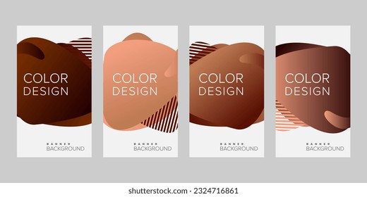 Abstract background banner gradient color design vector, vertical banner set