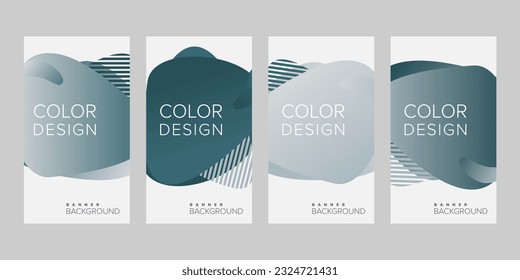 Resumen de fondo de la pancarta diseño de color degradado vector, conjunto de banners verticales