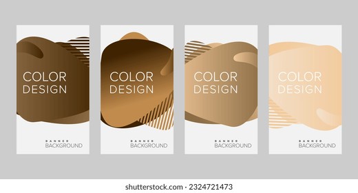 Resumen de fondo de la pancarta diseño de color degradado vector, conjunto de banners verticales