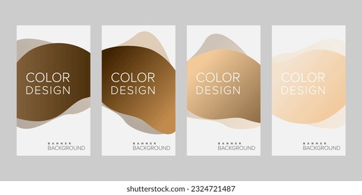 Abstract background banner gradient color design vector, vertical banner set