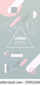 abstract background banner minimal design cover template for decoration presentation poster memphis style vertical copy space vector illustration