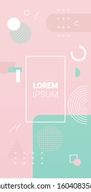 abstract background banner minimal design cover template for decoration presentation poster memphis style vertical copy space vector illustration