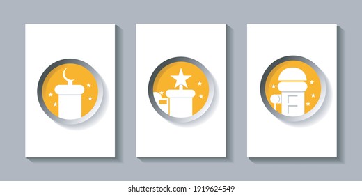 abstract background banner poster design illustration of ramadan kareem, mosque, star and moon symbols