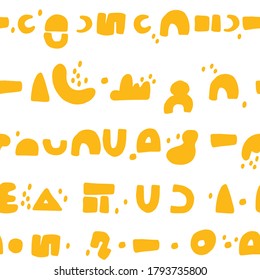 Abstract background for banner, poster, greeting card, party invitation. Hand drawn various shapes and doodle objects. Contemporary modern trendy vector illustration. Seamless pattern.