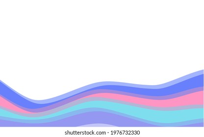 Abstract background for a banner with smooth lines in pastel colors. Vector illustration with bright colored waves