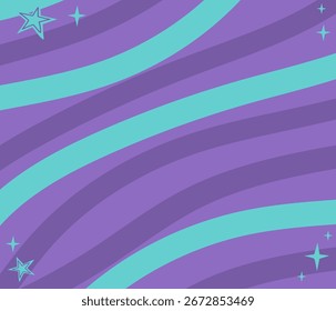 Fundo abstrato, faixa. Espaço, universo, estrelas, lugar para texto. Dia do Espaço. Ilustração de desenhos animados, estilo infantil engraçado, cor isolada.