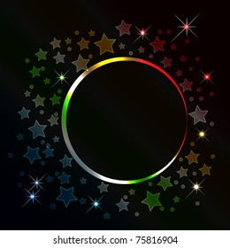 Abstract background with banner with stars. Vector 10eps.