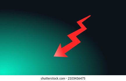  Abstract background, banner, template with a red down arrow. Vector illustration.