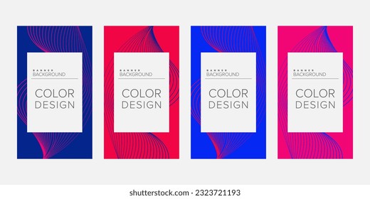 Resumen del fondo del diseño de la línea de onda de la pancarta vector, conjunto de banners verticales