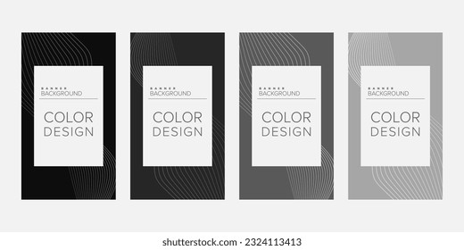 Abstract background banner wave line color design vector, vertical banner set