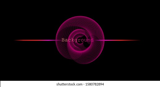 Abstract background for banners, covers. Space background with linear swirl and flash line.