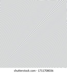 Abstract background for banners, postcards, posters. Thin lines are arranged in the form of waves. Black, white, gray color.